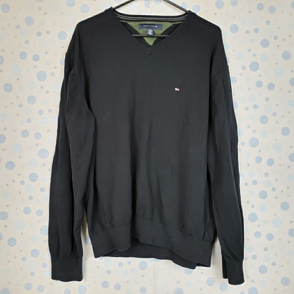 Tommy Hilfiger black mens casual sweater